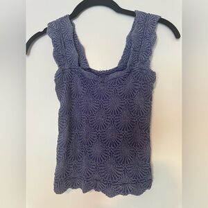 Free People Purple Textured Tank Top